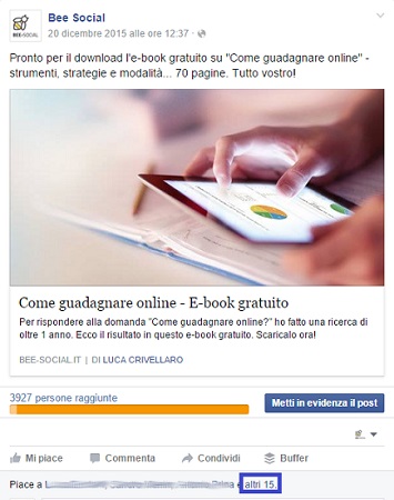 post sponsorizzato fb come invitare fan a mettere mi piace