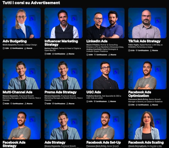 corsi meta ads google ads pay per click